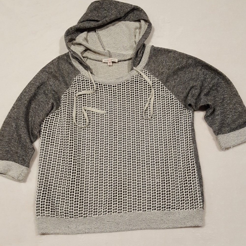 BOGO! Wish & Whim - Junior's 3/4 Sleeve Gray/White Shirt